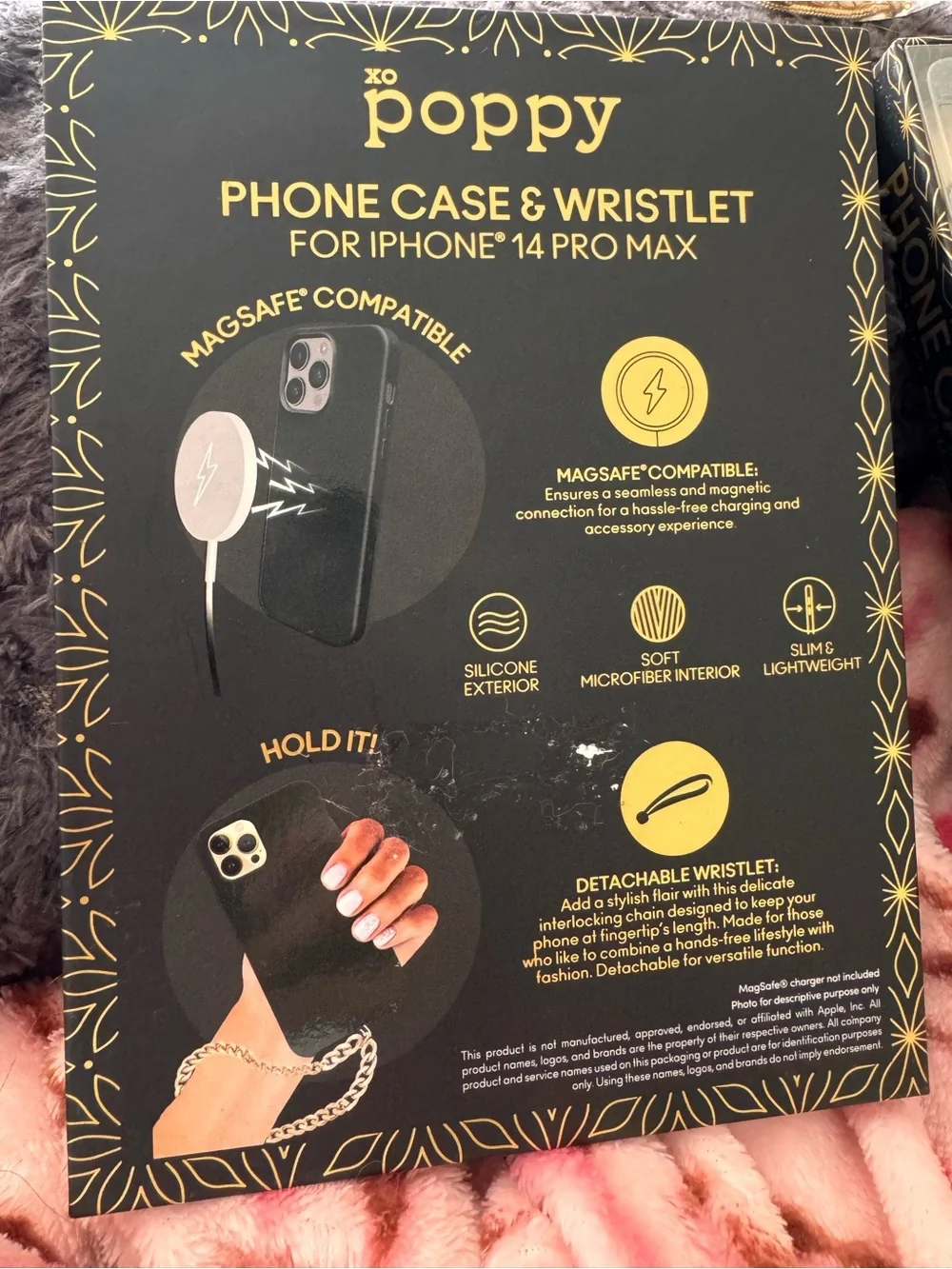 Black MagSafe-Compatible Phone Case & Wristlet for iPhone 14 Pro Max
